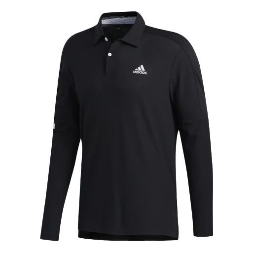adidas logo Golf Sports Long Sleeves polo Black FJ9923