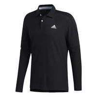 adidas logo Golf Sports Long Sleeves polo Black FJ9923