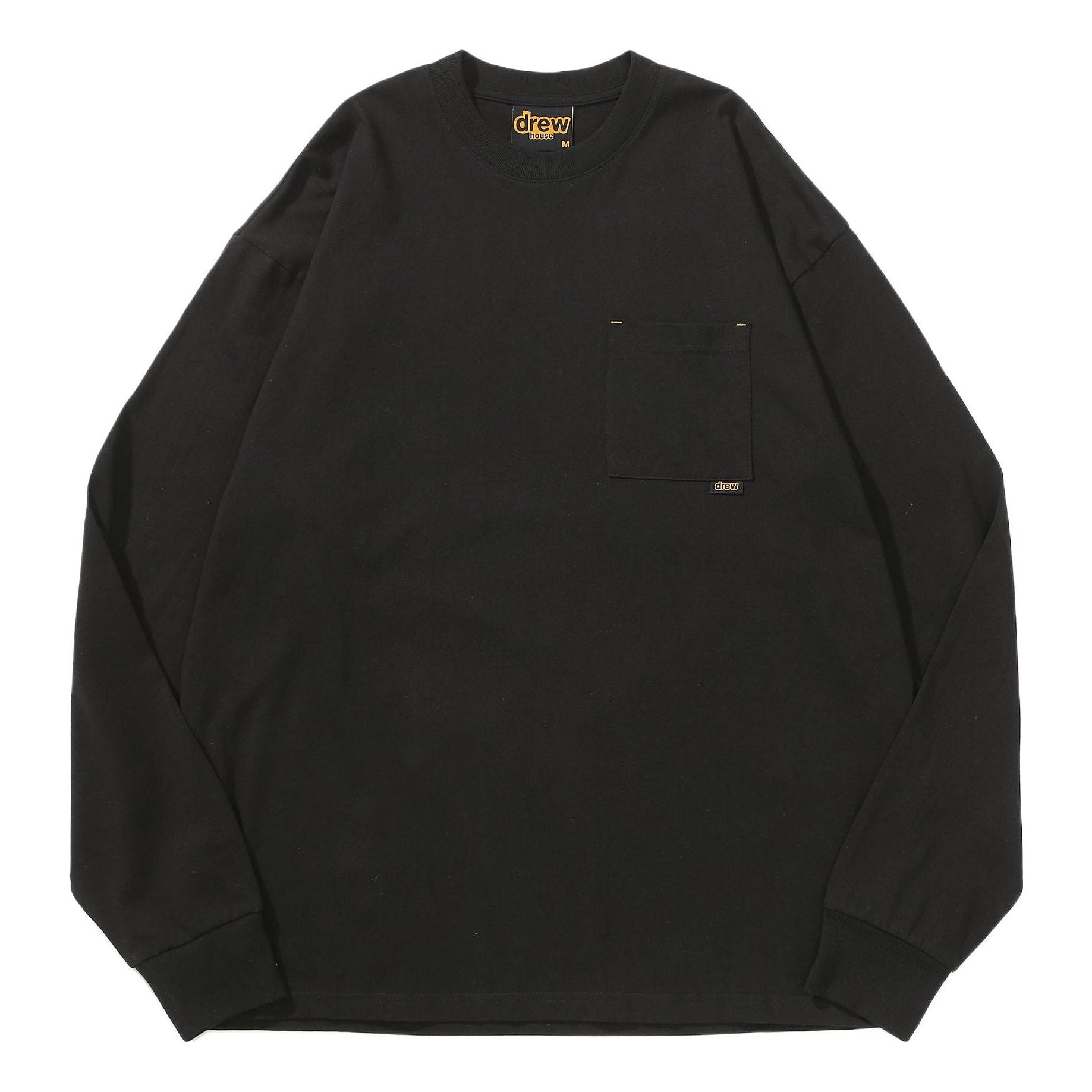 Drew House Basic Long Sleeve Pocket T-shirt 'Black' DR-SS22-410