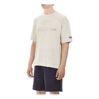 Men's Y-3 Distressed SS Tee Logo Short Sleeve Creamy White FQ4115