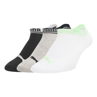 PUMA Low-Cut Socks 3 Pack 'White Black Green Grey' 907777-03