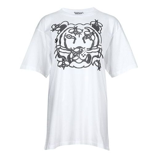 KENZO SS21 Tiger Head Printing Large Short Sleeve White 2TS9104SA-01B