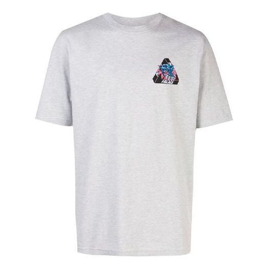 Men's PALACE Ripped Chest logo Printing Short Sleeve Gray P17TS077T