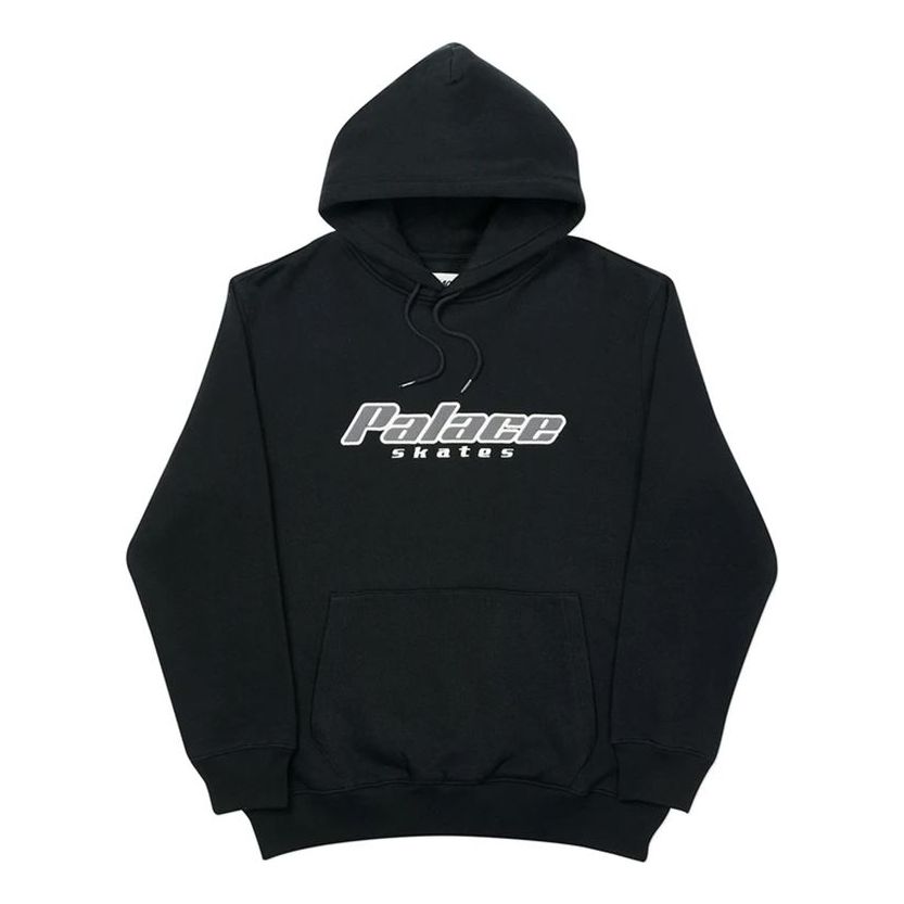 PALACE Drawstring hooded Alphabet Printing Long Sleeves Unisex Black P19CS134