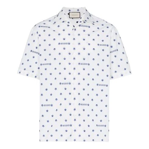 Gucci Star Logo Short Sleeve Button Up Shirt 'White' 546192-ZAADT-9002