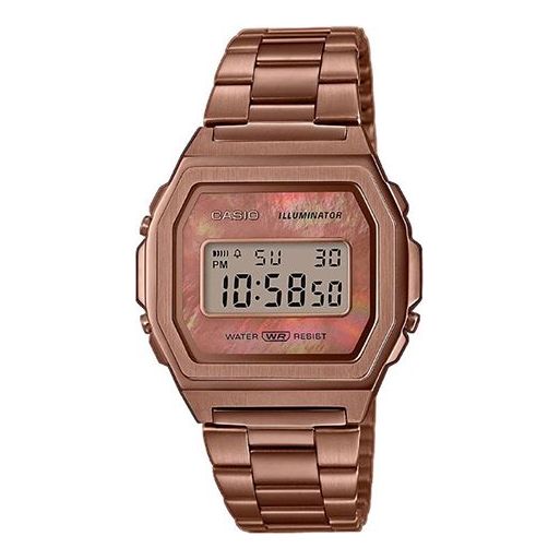 CASIO Stainless Steel Strap Brown Digital A1000RG-5EF