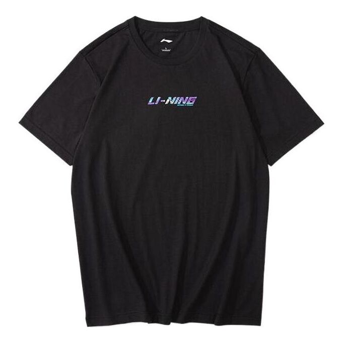 Li-Ning Badminton Graphic T-shirt 'Black' AHSR691-1