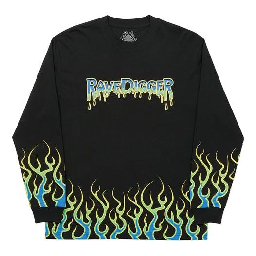 PALACE Ravedigger Logo Printing Long Sleeve Unisex Black P19LS003