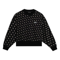(WMNS) Li-Ning All-Over Print Sweatshirt 'Black' AWDS632-5