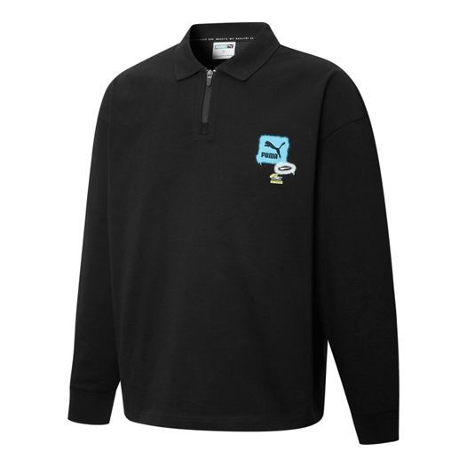 PUMA Trend Graphic Logo Sweatshirt 'Black' 536075-01