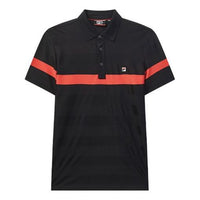 FILA Logo Printing Contrasting Colors Sports Short Sleeve Polo Shirt Navy Blue F11M021108F-NV