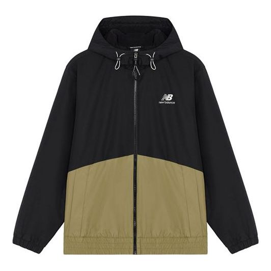 New Balance Men's New Balance Alphabet Splicing Contrasting Colors Hooded Jacket Black AMJ14336-BK