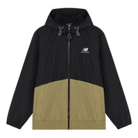 New Balance Men's New Balance Alphabet Splicing Contrasting Colors Hooded Jacket Black AMJ14336-BK