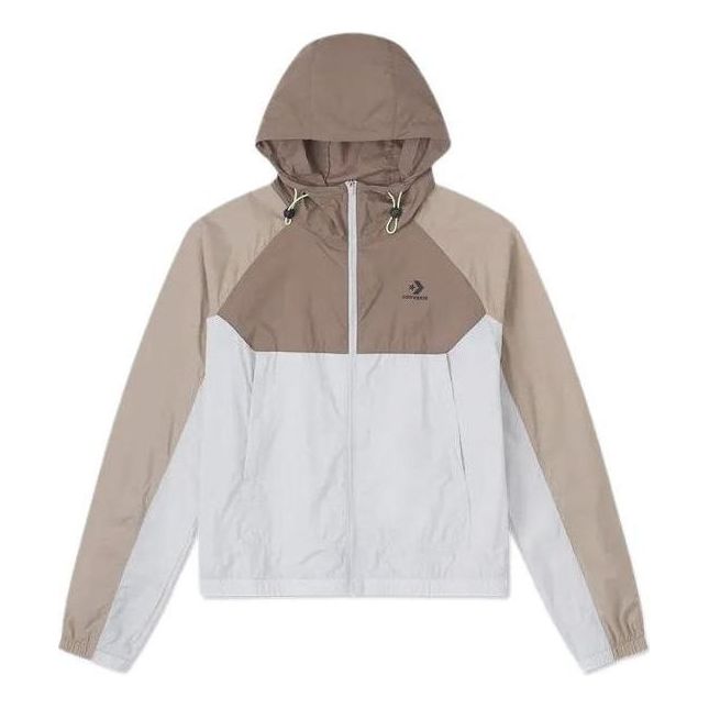 (WMNS) Converse Lightweight Windbreaker Jacket Asia Sizing 'Beige White' 10026393-A01