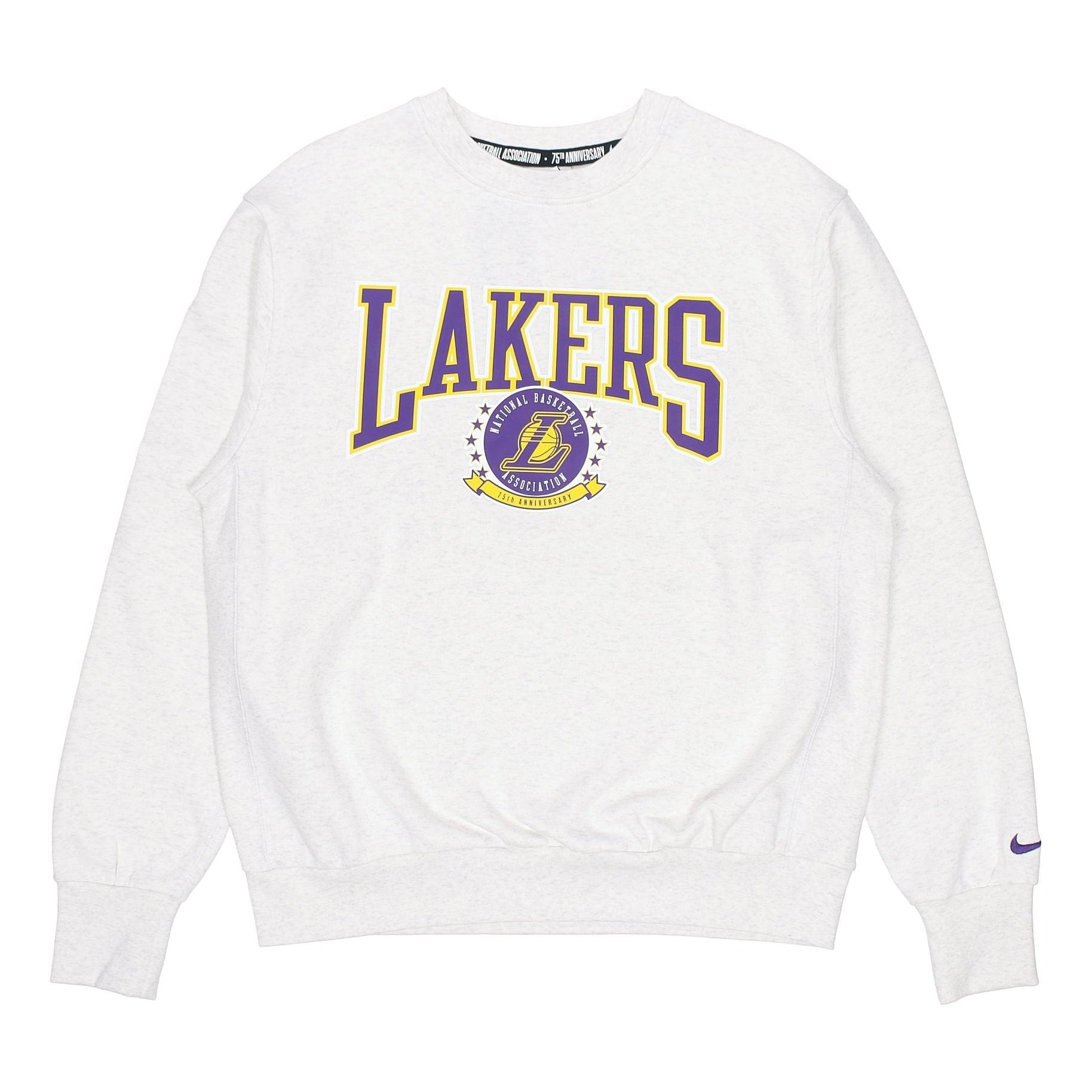 Men's Nike NBA Los Angeles Lakers Fleece Lined Stay Warm Pullover Round Neck Sports Gray White DN4905-051