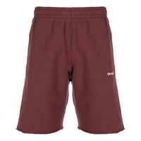 Off-White Diag Helvetica Sweatshort 'Barolo' OMCI006F22FLE0012801