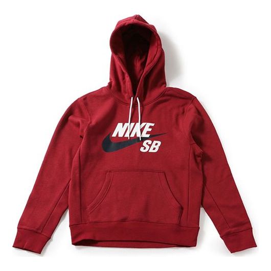 Nike Skateboard Series Athleisure Casual Sports Fleece Pullover Red Wine red AJ9734-677