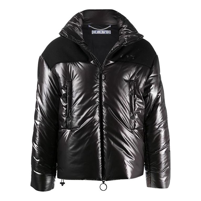Off-White Classic hooded Stand Collar Jacket Black OMED026F20FAB0016000