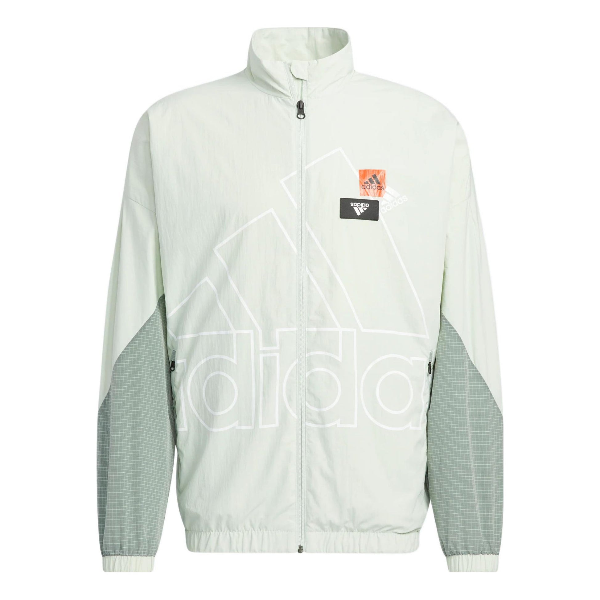 adidas Mh Bp3 Wvjkt Large Logo Printing Zipper Sports Jacket Blue HP1436