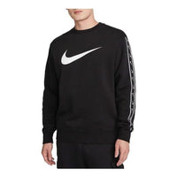 Nike Sportswear Repeat Fleece Sweatshirt 'Black White' DX2029-011
