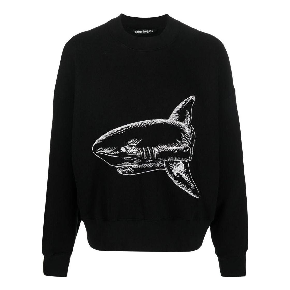 Palm Angels Split Shark Crew 'Black White' PMBA026S23FLE0061003