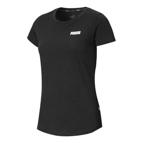 (WMNS) PUMA Casual Printing Round Neck Short Sleeve Black 845301-01