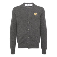 (WMNS) COMME des GARCONS PLAY FW25 Gold Heart Cardigan 'Grey' AX-N049-051-3