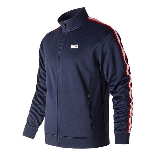 New Balance Men's New Balance Knit Athleisure Casual Sports Jacket Navy Blue AMJ91556-PGM
