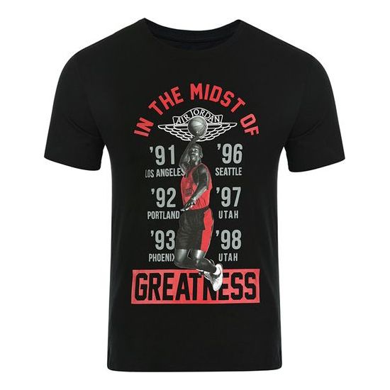 Air Jordan Printing Round Neck Short Sleeve Black 789654-010