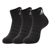 adidas Sweat-Wicking Breathable Casual Sports Socks Couple Style 3 Pairs Black AA2286