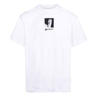 Men's Burberry Printing Cotton Round Neck Short Sleeve White 45637931