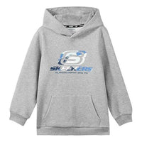 (GS) Skechers Logo Printed Hoodie 'Grey White Black' L422K072