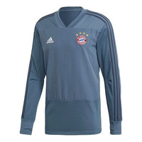 adidas FCB EU TR Top Bayern Munich Football Club Sports Training Pullover Gray Blue CW7319