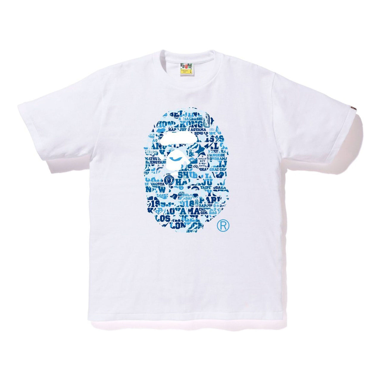 BAPE XXV Cities Camo Ape Head White/Blue 25 Tee BAPE-SS18-060