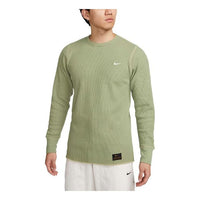Nike Life Long Sleeve Heavy Waffle Top 'Green' DX0895-386
