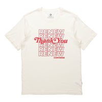 Men's Converse Renew Alphabet Printing Short Sleeve Creamy White 10019649-A02