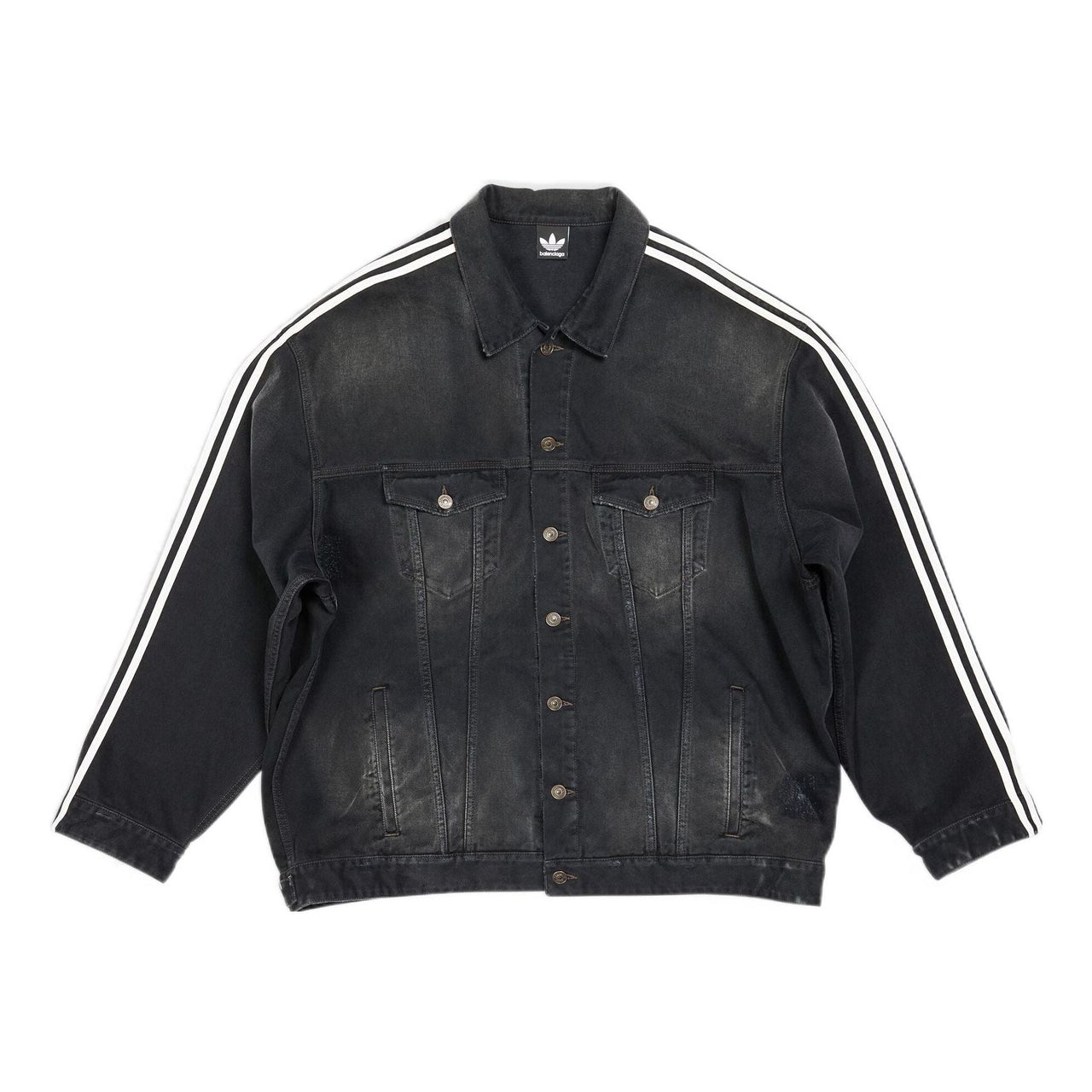Balenciaga x adidas Oversized Denim Jacket 'Black' 724775TNW541129
