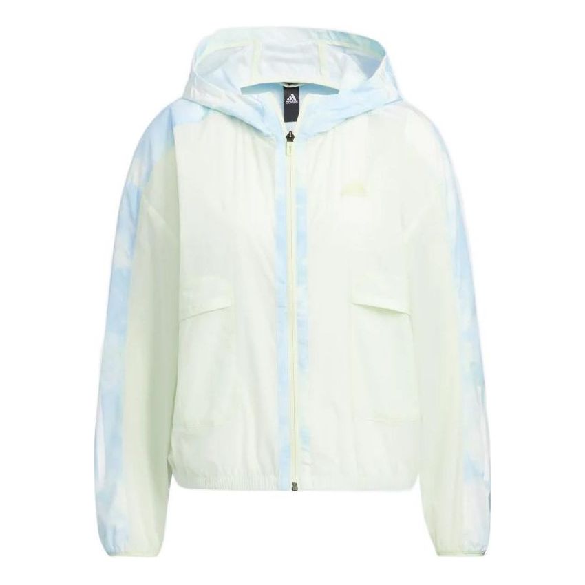 (WMNS) adidas Me Time Allover Print Windbreaker Asia Sizing 'White' HI6826