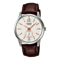 Casio Lineage Analog Leather Strap Watch 'Brown Silver Gold' LIN-201L-7AV