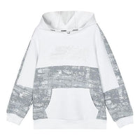 (GS) Skechers Contrast Color Hoodie 'White Grey' P423B006-0019