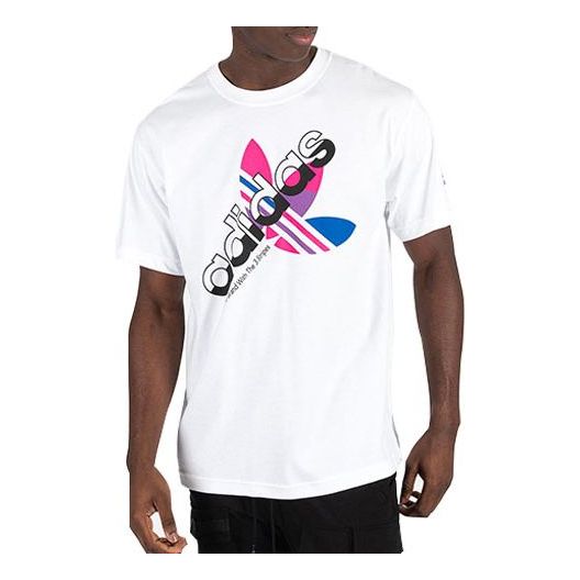 adidas originals Logo Printing Pattern Round Neck Short Sleeve White GT1306