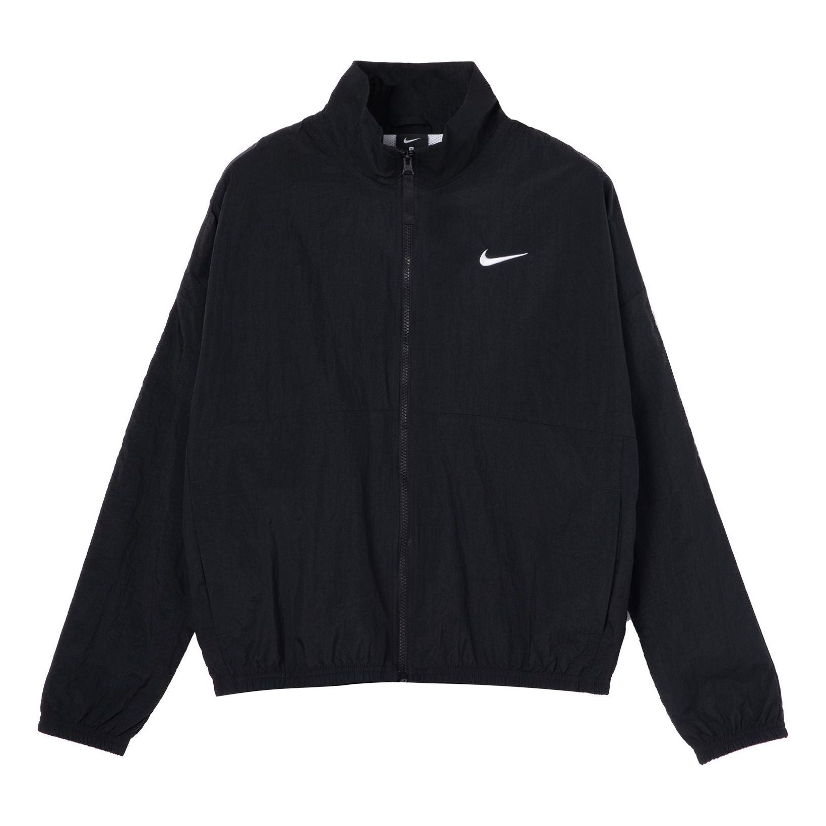 Nike Stand Collar Logo Print Jacket 'Black' CW7349-010