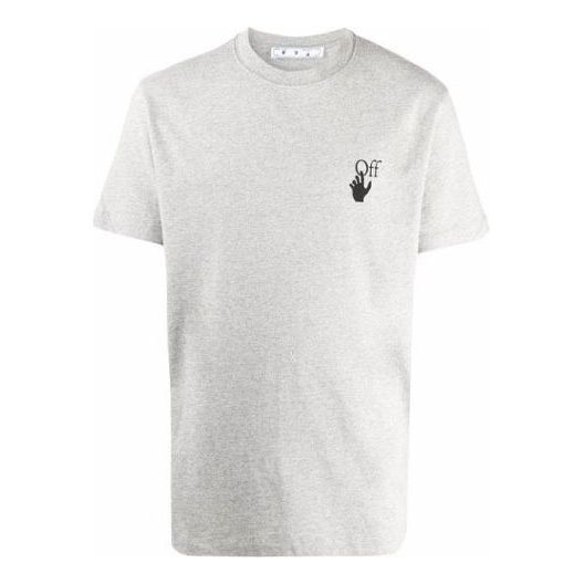 Men's Off-White FW21 Arrow Logo Cotton Short Sleeve Gray T-Shirt OMAA027F21JER0050810