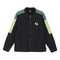 Stussy Panel Zip Jacket Splicing Zipper Unisex Black 115495