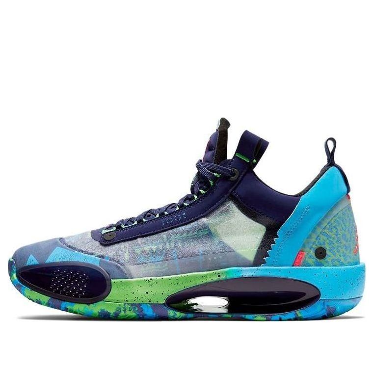 (WMNS) Air Jordan 34 Low PF Regency Purple 'Blue Green' CZ7746-500