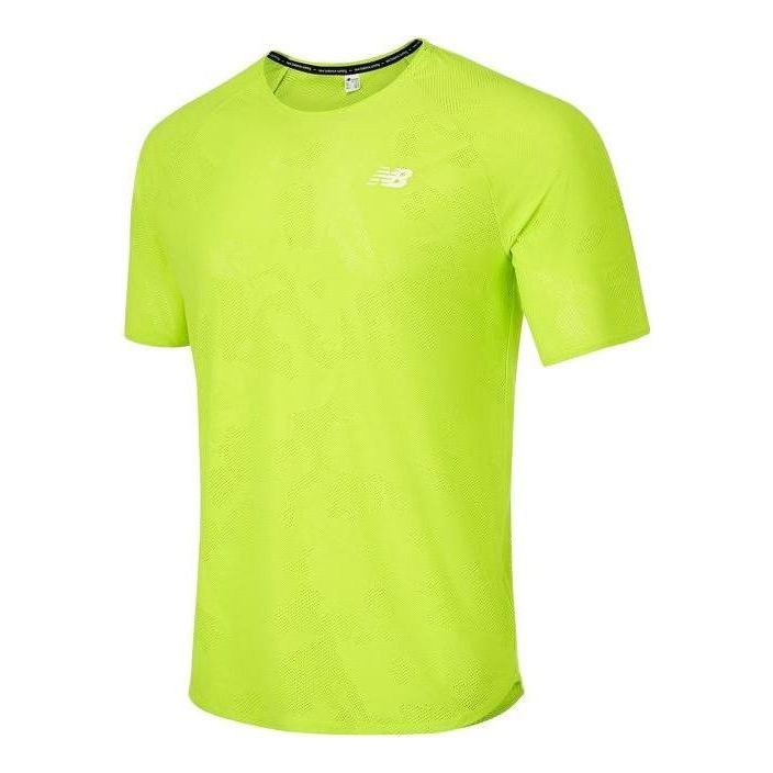 New Balance Q Speed Jacquard Short Sleeve 23 Tee Asia Sizing 'Solar Yellow' MT33281-THW