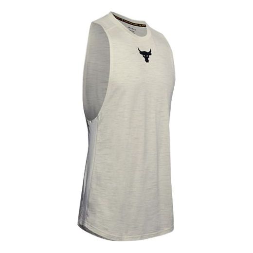 Under Armour Project Rock Charged Cotton Tank 'Beige' 1351523-110