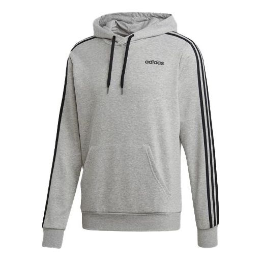 adidas Logo Printing Stripe hooded Long Sleeves Gray DQ3091