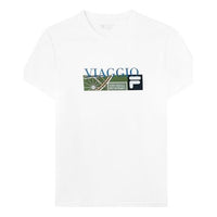 FILA Alphabet Printing Athleisure Casual Sports Round Neck Short Sleeve White F11M138170F-WT