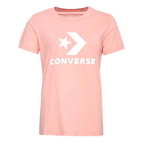 (WMNS) Converse Classic Logo Printing Short Sleeve Pink 10009152-A11